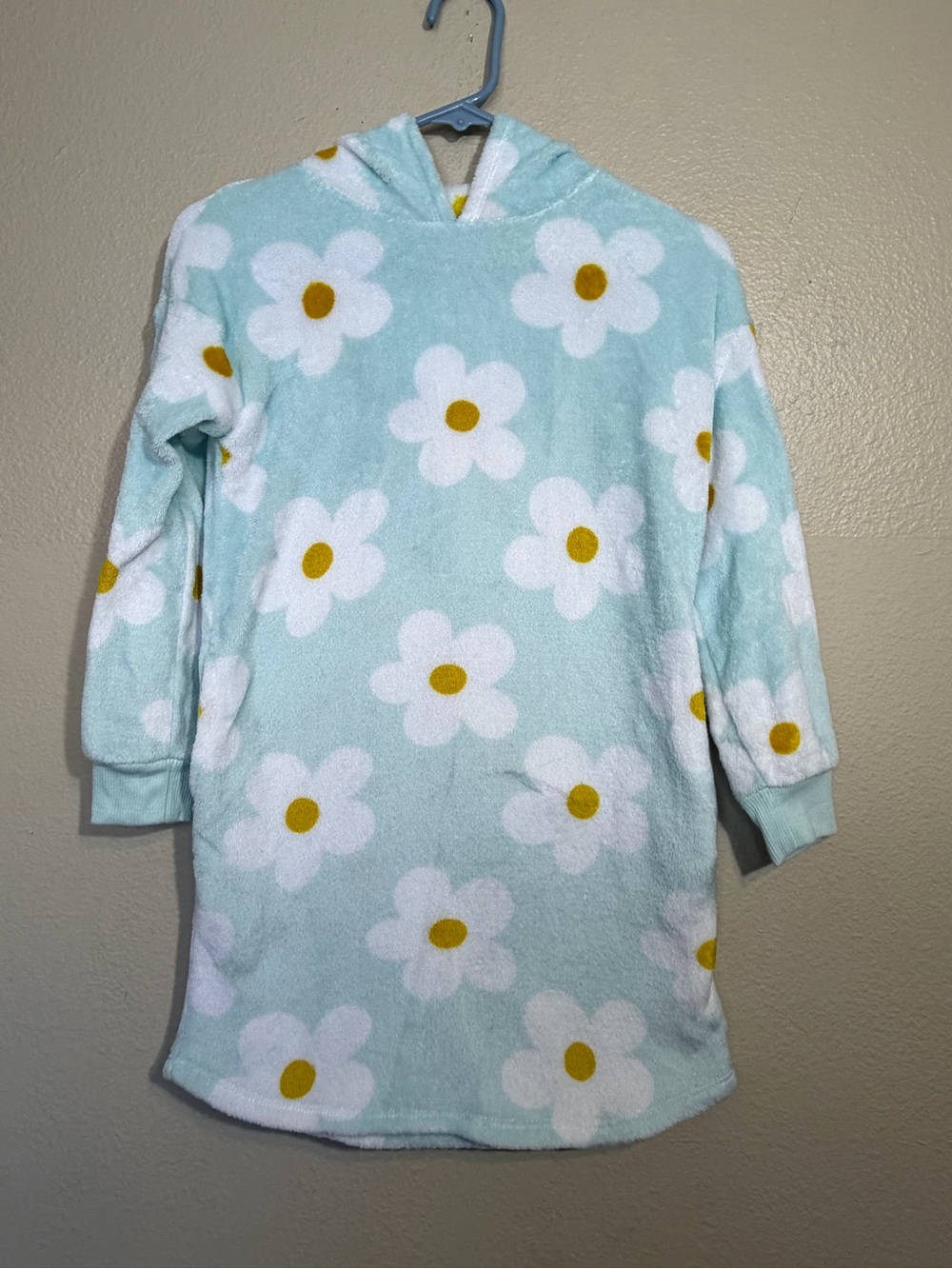 Art Class Girls M 8 Kids' Light Aqua Daisy Hooded Pajama Nightgown